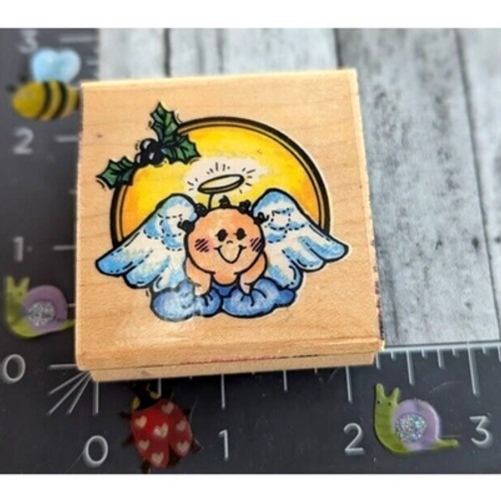 Stampendous Holly Angel 1994 D061 Rubber Stamp Wood #B103